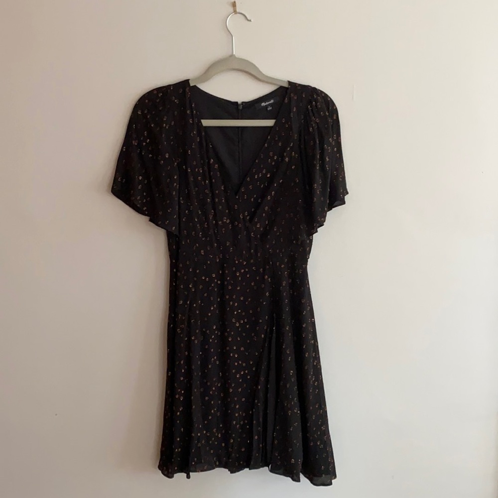 Madewell Black and Gold Dress